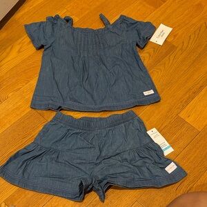Calvin Klein Blue Denim Girls Shorts Set